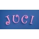 Juci név felirat a TWISTY termékcsaládból készült betűkkel.