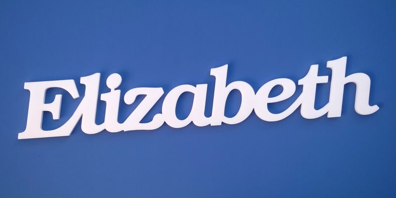 Ajtóra vagy gyerekszoba falára felragasztható Elizabeth név felirat.