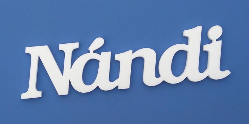 Ajtóra vagy gyerekszoba falára felragasztható Nándi név felirat.