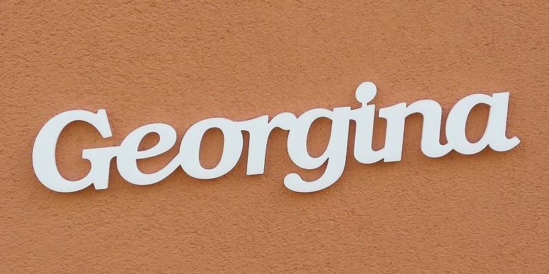 Ajtóra vagy gyerekszoba falára felragasztható Georgina név felirat.