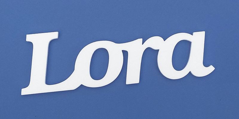 Ajtóra vagy gyerekszoba falára felragasztható Lora név felirat.