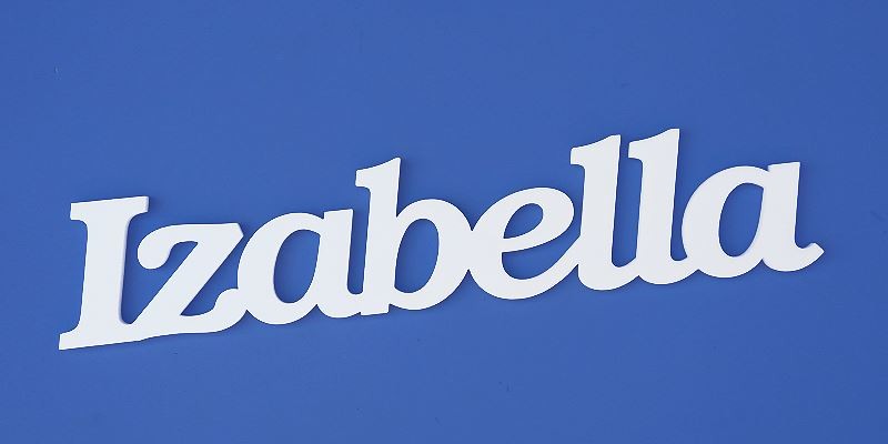 Ajtóra vagy gyerekszoba falára felragasztható Izabella név felirat.