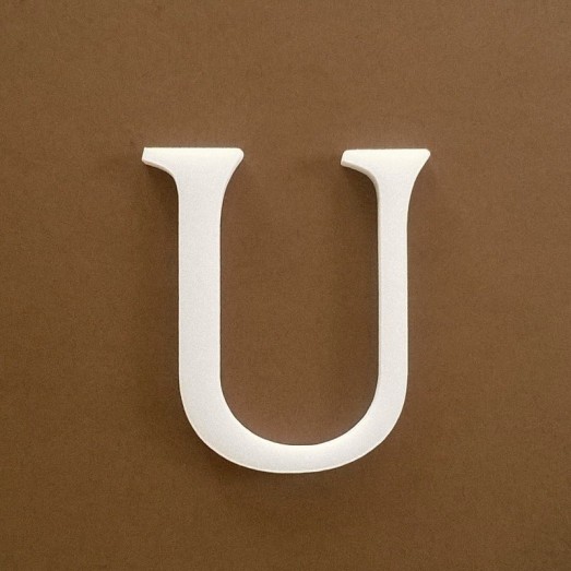 Dekorációs "U" betű a GABI termékcsaládból Depron keményhab anyagból.