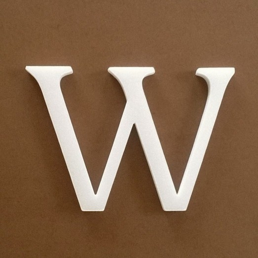 Dekorációs "W" betű a GABI termékcsaládból. (termék) Dekorációs "W" betű a GABI termékcsaládból.