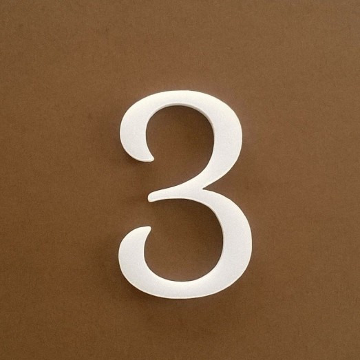 Dekorációs "3" számjegy a GABI termékcsaládból. (termék) Dekorációs "3" számjegy a GABI termékcsaládból.