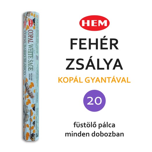 Fehér zsálya illatú HEM füstölő kopál gyantával
