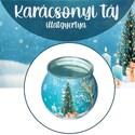 Poharas illatgyertya, karácsonyi táj