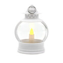 Karácsonyi lámpás, LED-es, kerekded, fehér, 12 cm