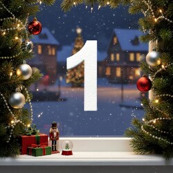 1-es számjegy ablakdekorációnak