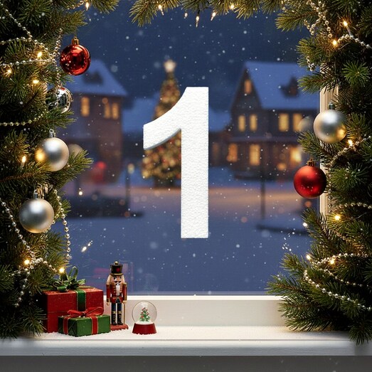 1-es számjegy ablakdekorációnak