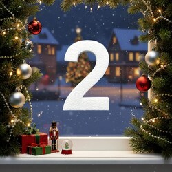 2-es számjegy ablakdekorációnak