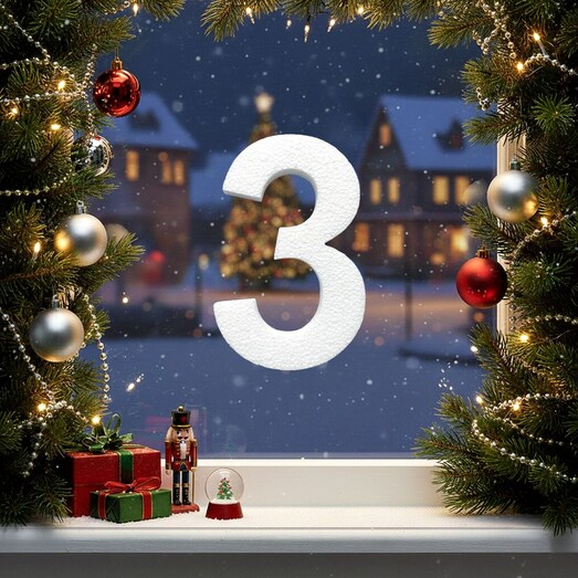 3-as számjegy ablakdekorációnak