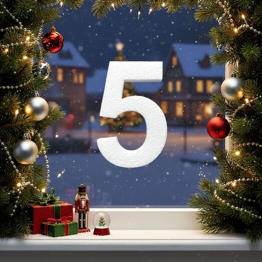 5-ös számjegy ablakdekorációnak