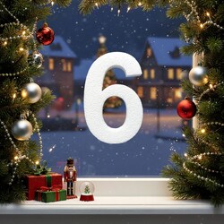 6-os számjegy ablakdekorációnak