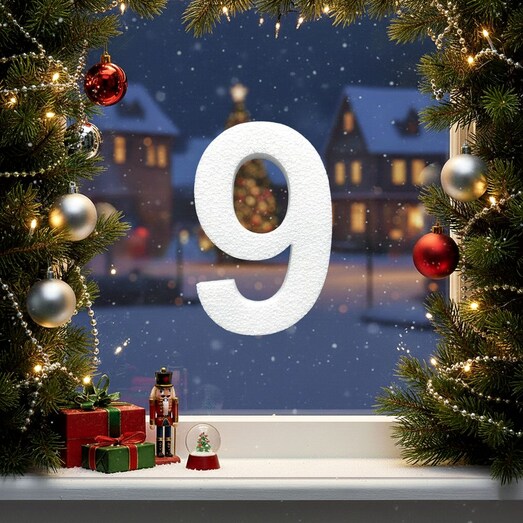 9-es számjegy ablakdekorációnak