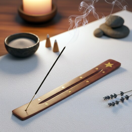 Fából készült füstölőtartó lap csillagokkal