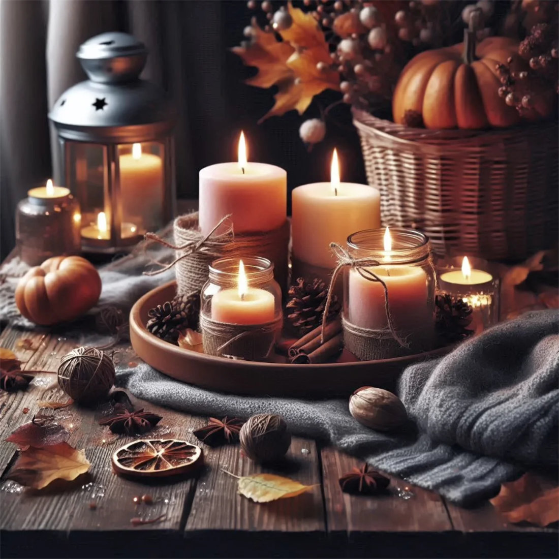 Asztal gyertyákkal