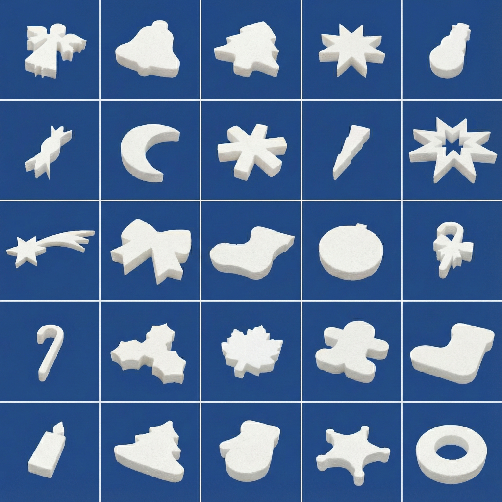 Karácsonyi hungarocell dekorációk.