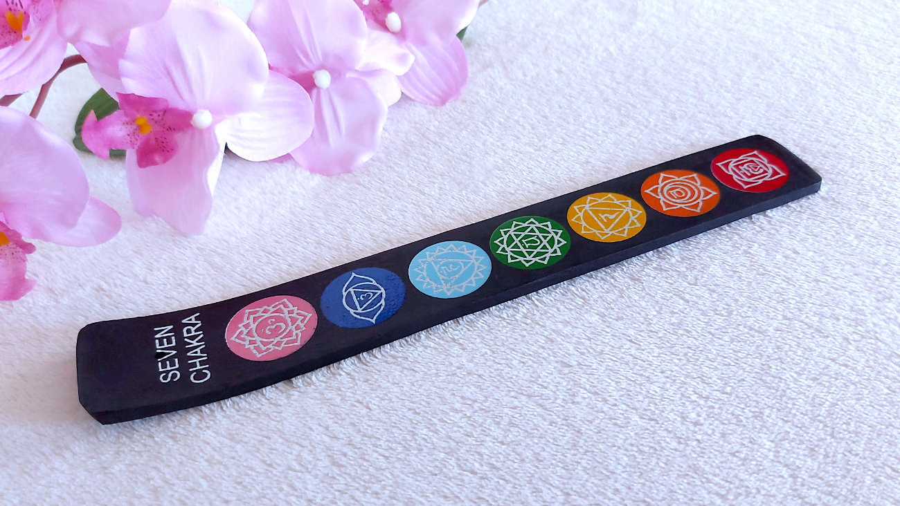 7 csakra füstölőtartó lapocska. Seven chakra füstölőtartó.