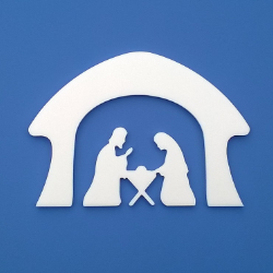 Betlehemi ablakdekorációk József, Mária, kis Jézus